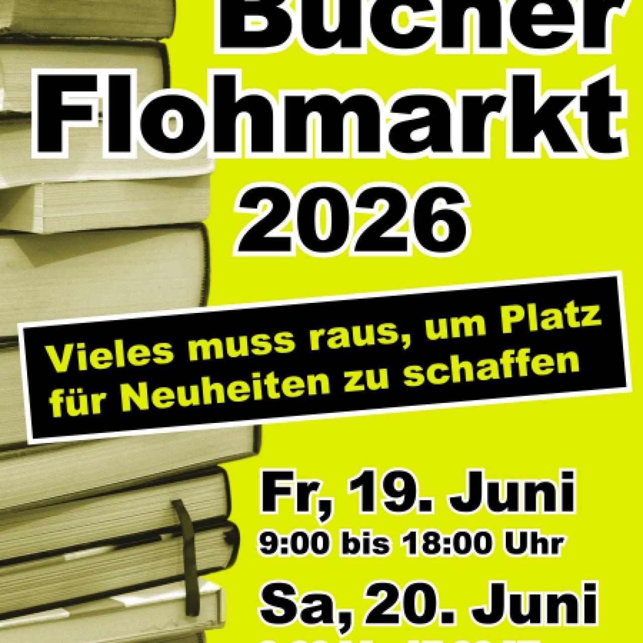 Plakat: Bücherflohmarkt Juni 2026